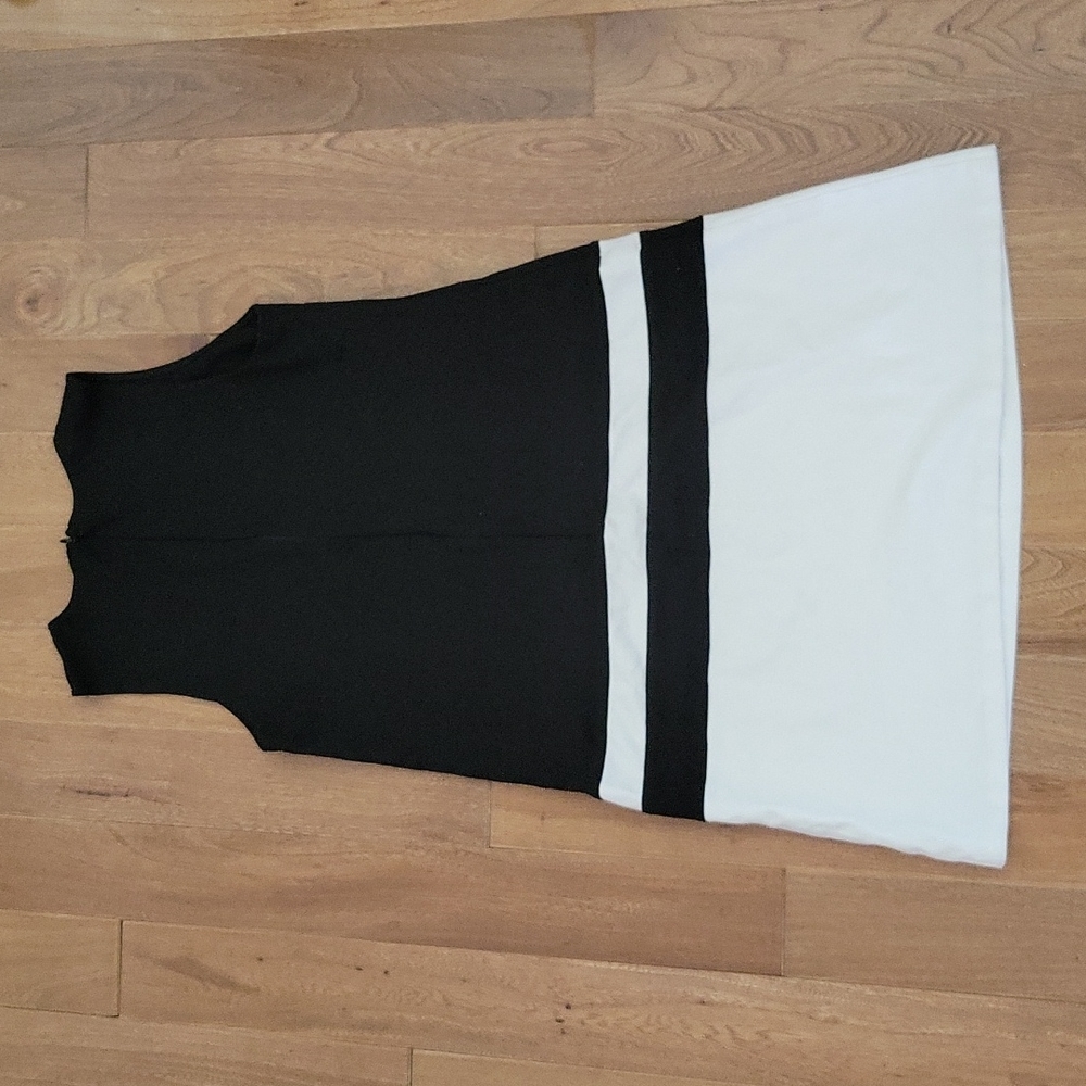 Bar III Black and White Colorblock Sleeveless Sheath‎ Mini Dress Medium - Picture 5 of 5